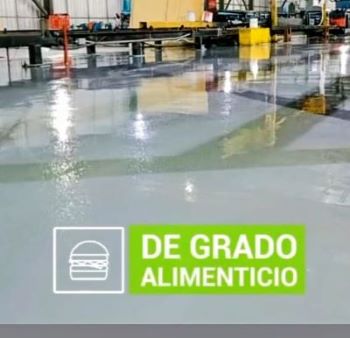 Piso epóxico autonivelante continuo de grado alimentario de alto brillo y resistencia sanitaria para plantas de procesamiento de alimentos o clínicas en Gustavo A. Madero